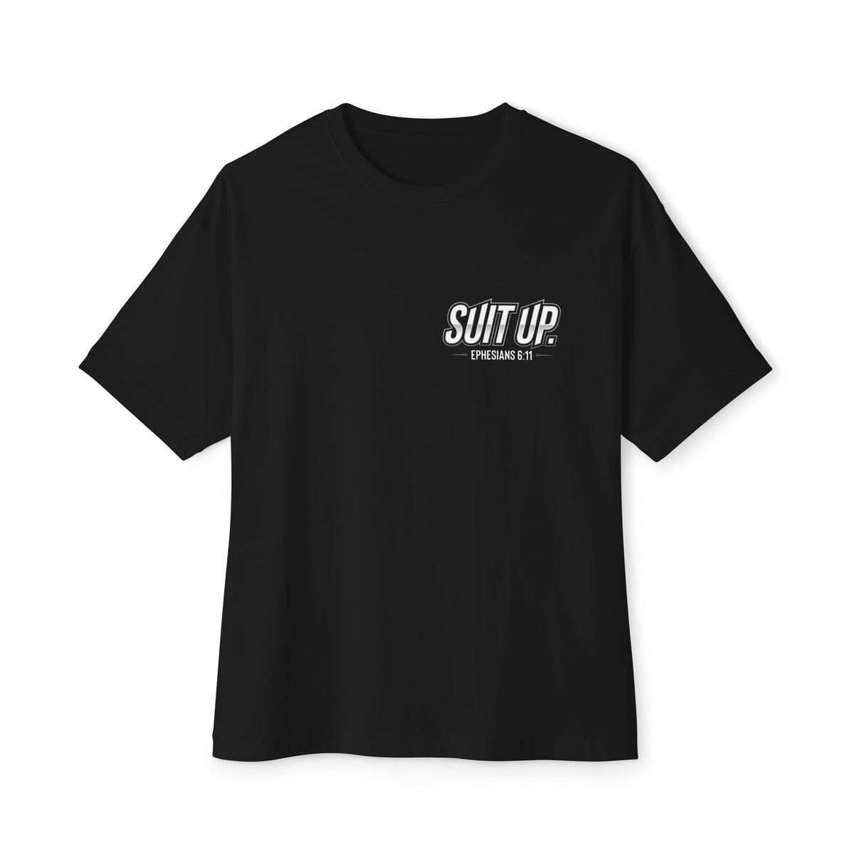 Suit Up Boxy Tee — Minimalist 'Suit Up' Chest Graphic T-Shirt