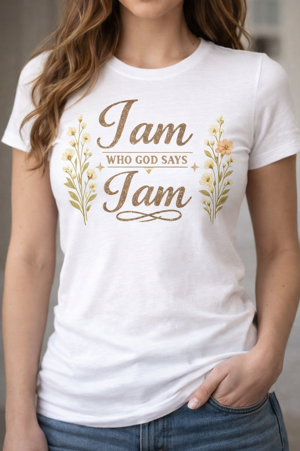 Women's 'I Am Who God Says I Am' Fitted Tee — Inspirational Christian Shirt